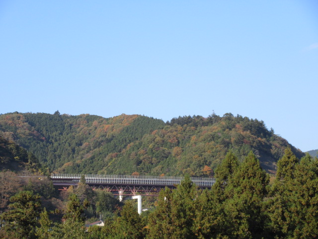 山中を通る橋