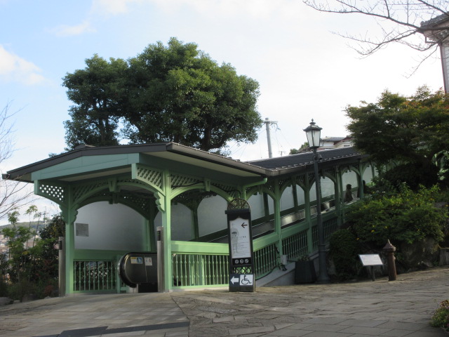 グラバー園のエスカレーター