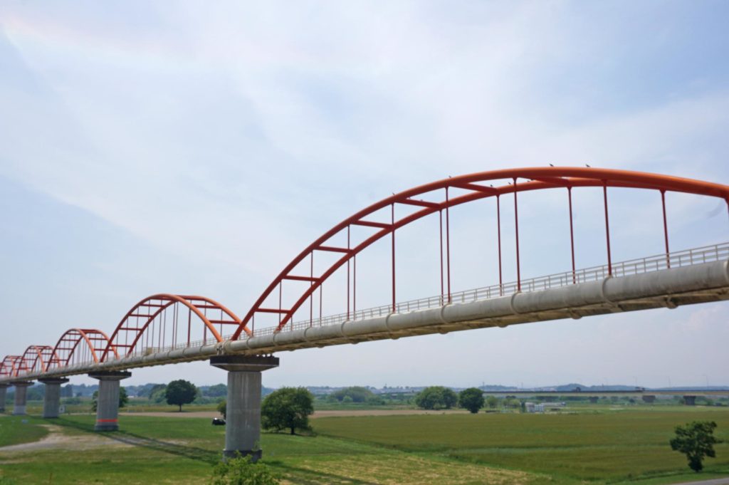 名取川左岸幹線下水管橋